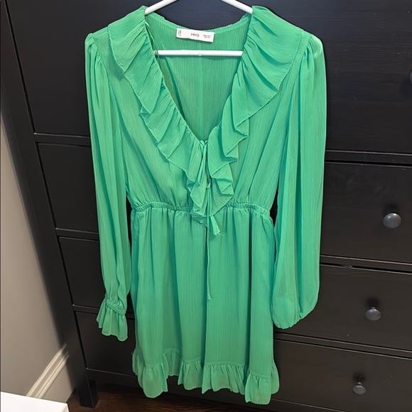 Mango Green Ruffle Dress - Picture 1 of 4
